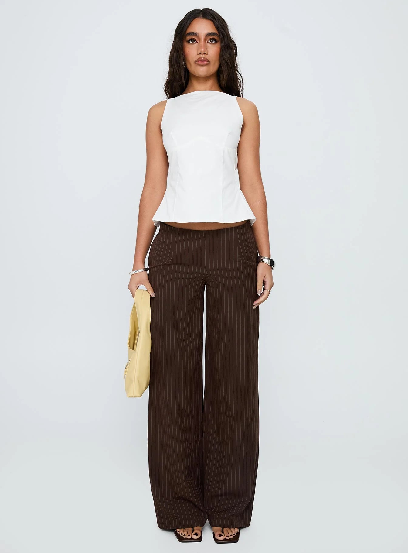 Inner Glow Open Back Top White