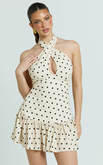 Elise Mini Dress - Keyhole Halter Dress in White