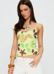 Lunavia Sequin Cami Top Lemon
