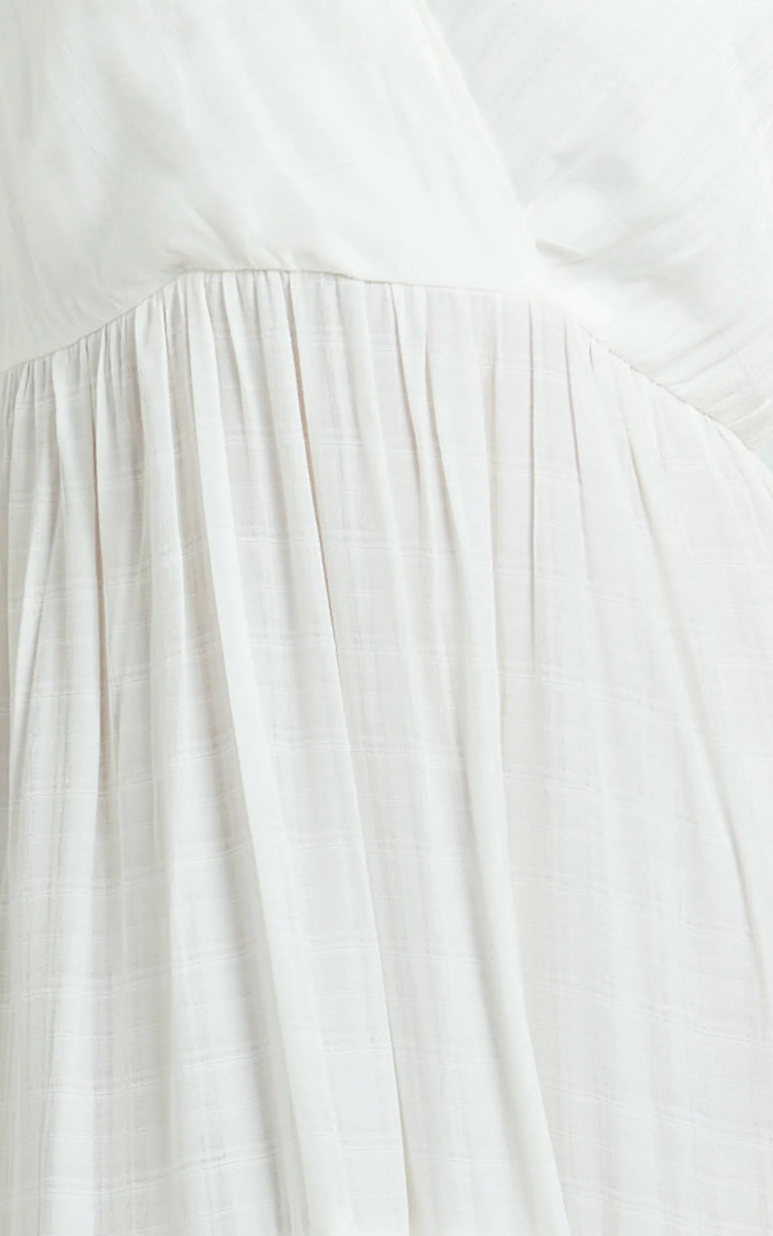 Cryzel Midi Dress - Flutter Sleeve Tiered Dress in White