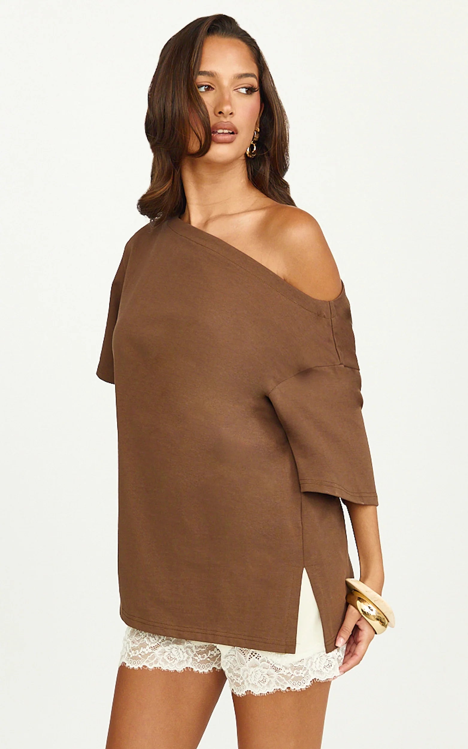 Ruby Top - shirt in Chocolate