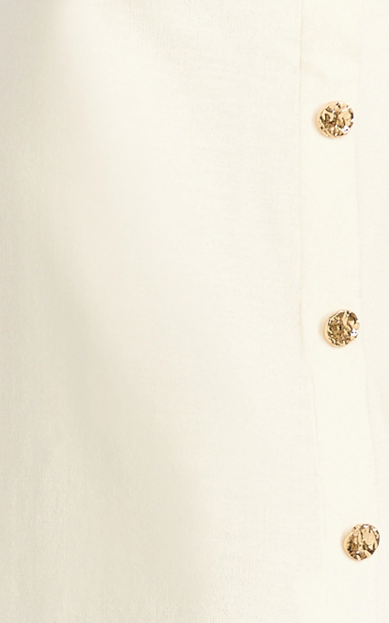 Terri Mini Dress - Scoop Neck Button Down Knit Dress in Plain White